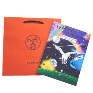 HERMES Bundle Authentic Paper Shopping Gift Bag and Catalog Table Book New